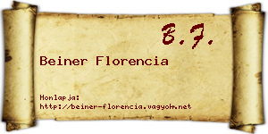 Beiner Florencia névjegykártya
